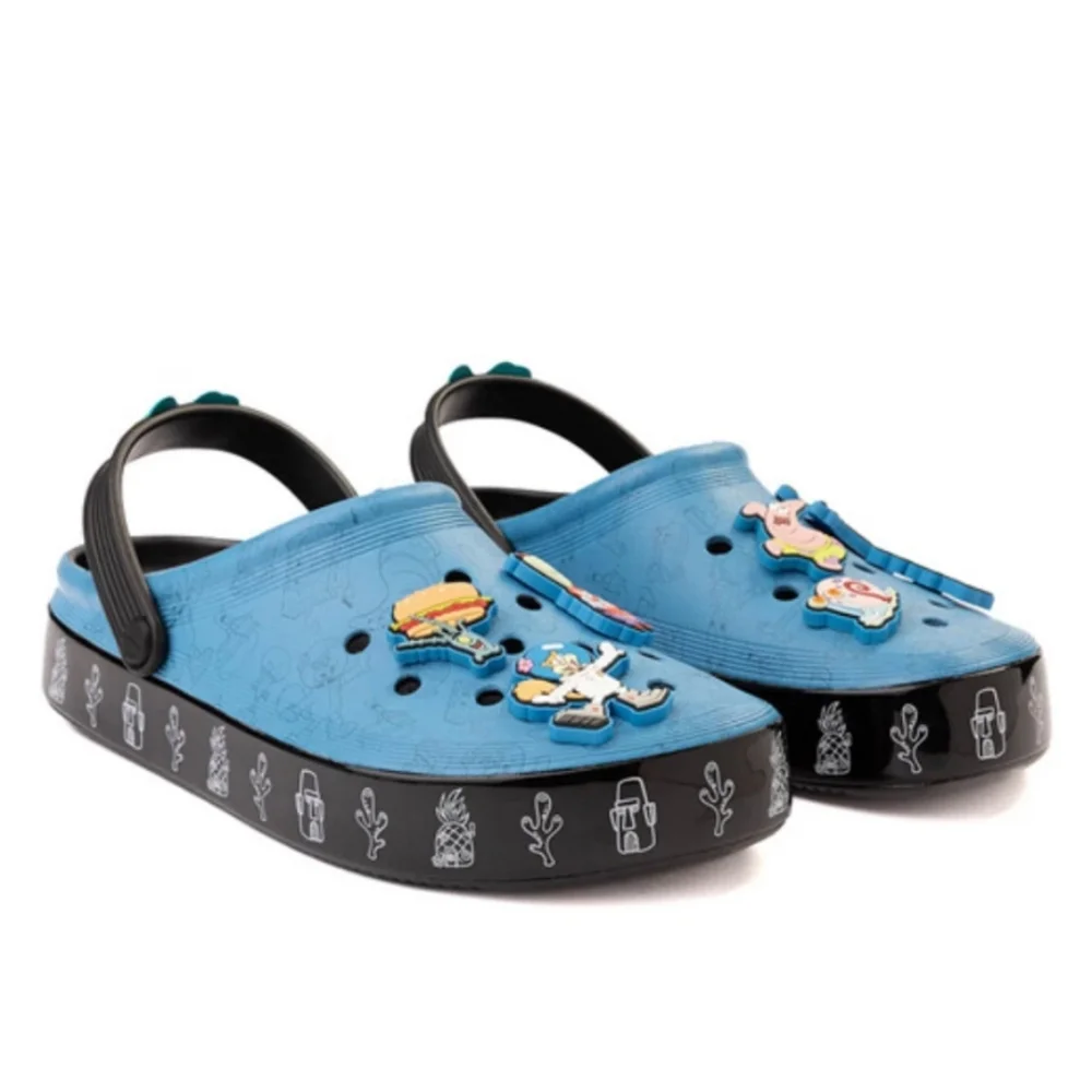 Kids Blue Spongebob Crocs  with  Jibbitz
